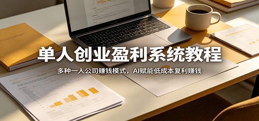 单人创业盈利系统教程：多种一人公司赚钱模式，AI赋能低成本复利赚钱-资源社