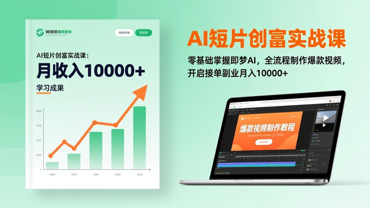 AI短片创富实战课：零基础掌握即梦AI，全流程制作爆款视频，开启接单副业月入10000+(更新-资源社