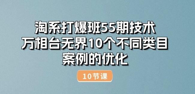 淘系打爆班55期技术：万相台无界10个不同类目案例的优化(10节)-资源社