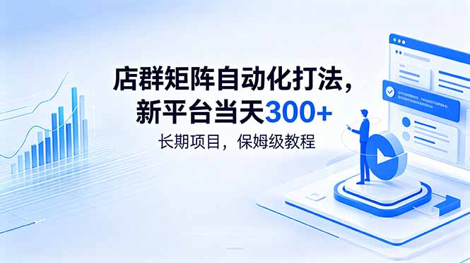 店群矩阵自动化打法，新平台当天300+，长期项目，保姆级教程-资源社