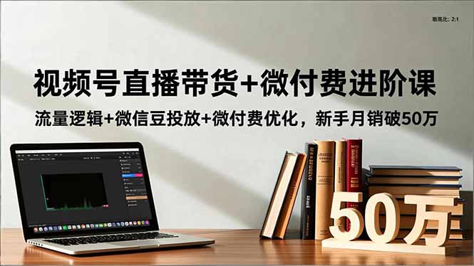 视频号直播带货+微付费进阶课：流量逻辑+微信豆投放+微付费优化，新手月销破50万-资源社