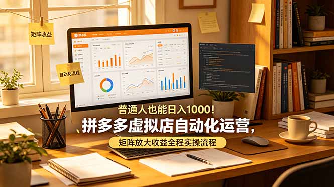 普通人也能日入 1000！拼多多虚拟店自动化运营，矩阵放大收益全程实操流程-资源社