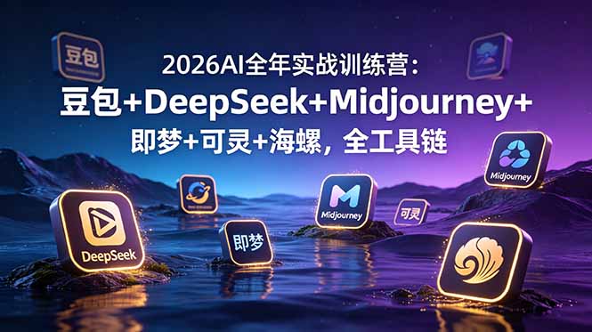 2026AI全年实战训练营：豆包+DeepSeek+Midjourney+即梦+可灵+海螺，全工具链-资源社