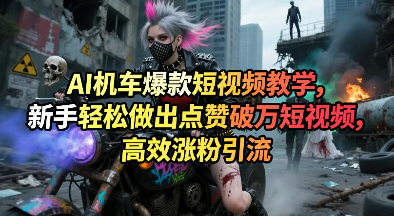 AI机车爆款短视频教学,新手轻松做出点赞破万短视频,高效涨粉引流-资源社