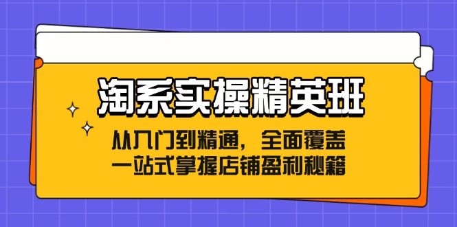 淘系实操精英班：从入门到精通，全面覆盖，一站式掌握店铺盈利秘籍-资源社
