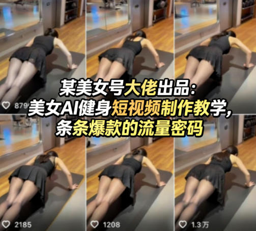 某美女号大佬出品：美女AI健身短视频制作教学，条条爆款的流量密码-资源社