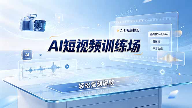 老陈AI短视频训练场:AI短视频框架+换背景SwitchXAI+首尾帧+声音生成,轻松复刻爆款-资源社