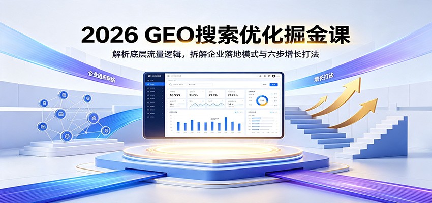 2026 GEO搜索优化掘金课：解析底层流量逻辑，拆解企业落地模式与六步增长打法-资源社