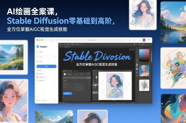 AI绘画全案课，Stable Diffusion零基础到高阶，全方位掌握AIGC视觉生成技能-资源社