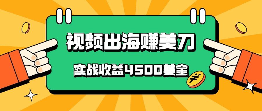 国内爆款视频出海赚美刀，实战收益4500美金，批量无脑搬运，无需经验直接上手-资源社