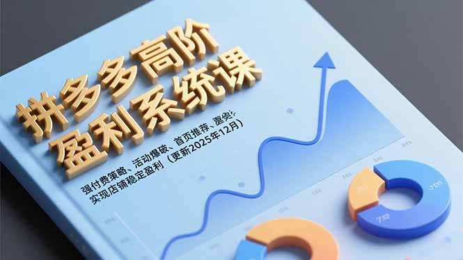 拼多多高阶盈利系统课，强付费策略、活动爆破、首页推荐，实现店铺稳定盈利(更新12月-资源社