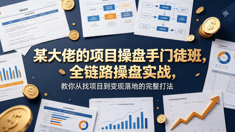 某大佬的项目操盘手门徒班，全链路操盘实战，教你从找项目到变现落地的完整打法-资源社