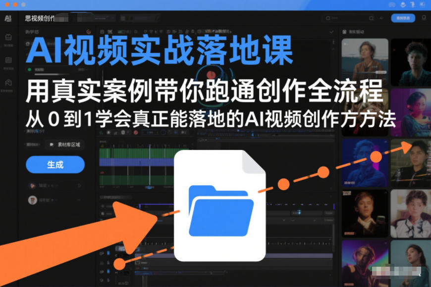 AI视频实战落地课，用真实案例带你跑通创作全流程，从0到1学会真正能落地的AI视频创作方法-资源社
