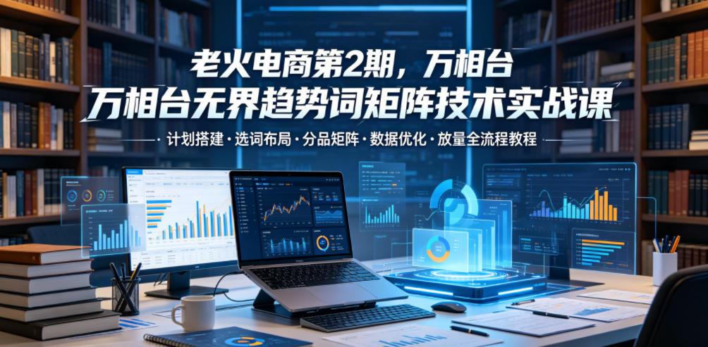 老火电商第2期，万相台无界趋势词矩阵技术实战课，计划搭建・选词布局・分品矩阵・数据优化・放量全流程教程-资源社