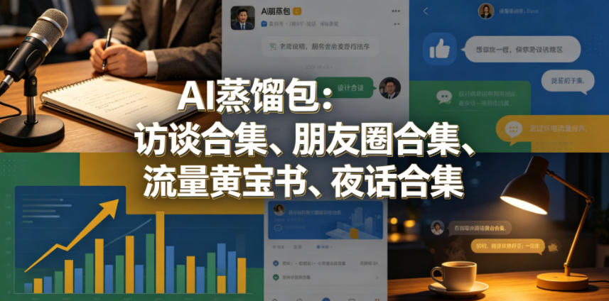 AI蒸馏包：访谈合集、朋友圈合集、流量黄宝书、夜话合集【文档】-资源社