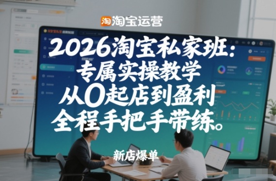 2026淘宝私家班：专属实操教学，从0起店到盈利，全程手把手带练-资源社
