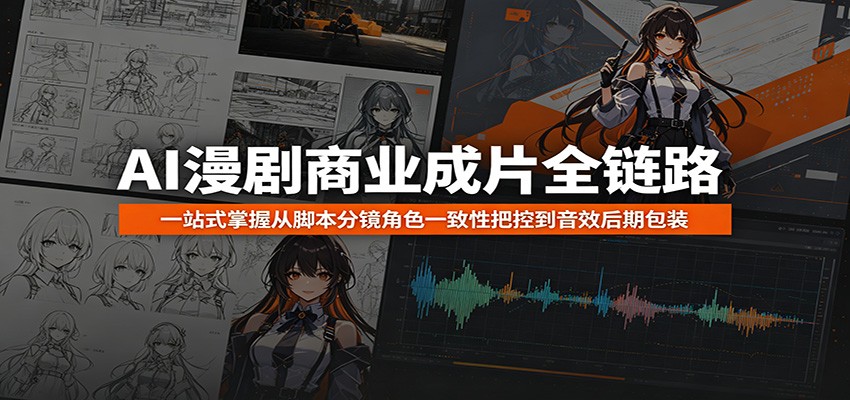 AI漫剧商业成片全链路:一站式掌握从脚本分镜角色一致性把控到音效后期包装-资源社