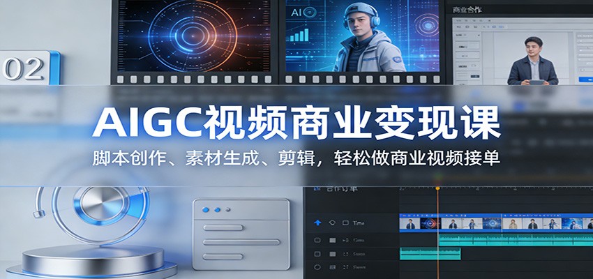 AIGC视频商业变现课：脚本创作、素材生成、剪辑，轻松做商业视频接单-资源社