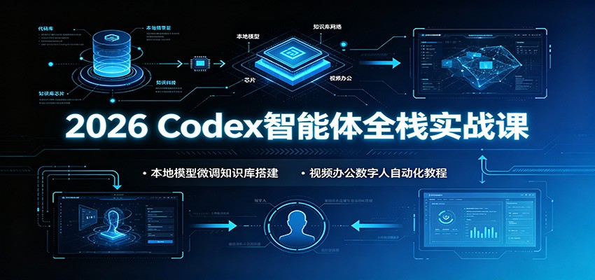 2026 Codex智能体全栈实战课：本地模型微调知识库搭建，视频办公数字人自动化教程-资源社