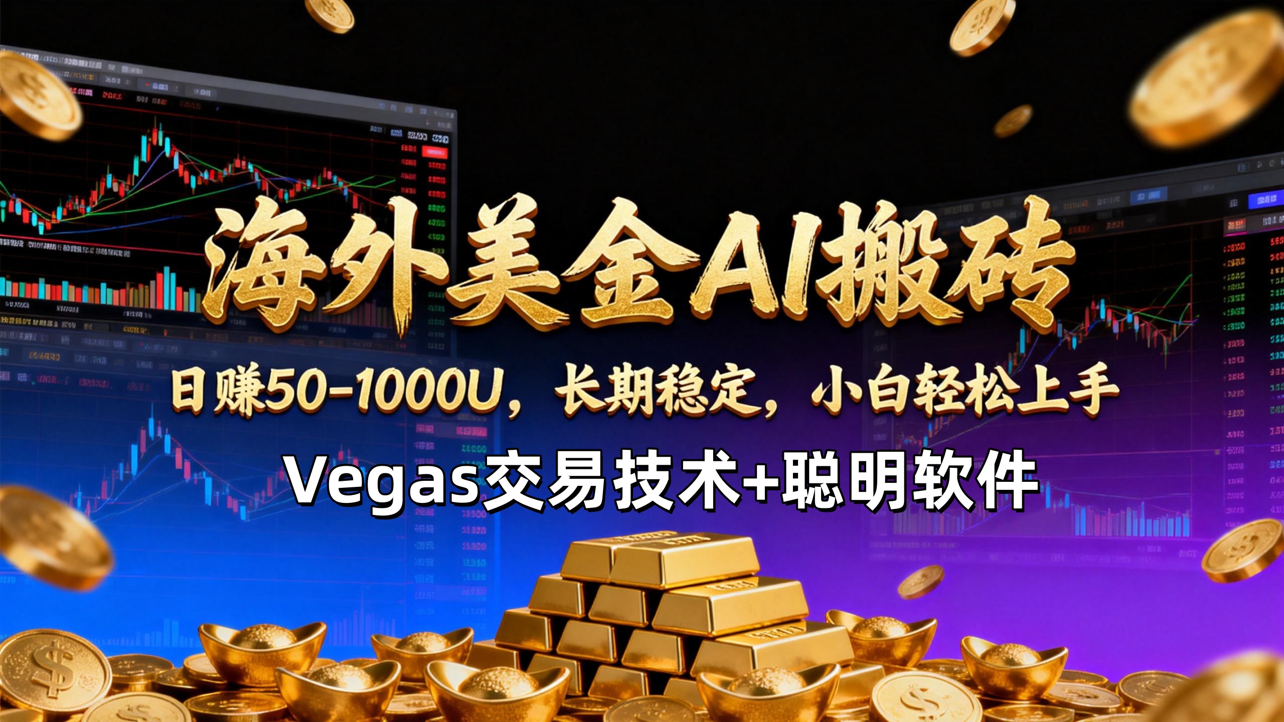 【海外美金AI搬砖】Vegas交易技术+聪明软件，日赚50-1000U，长期稳定，小白轻松上手。-资源社