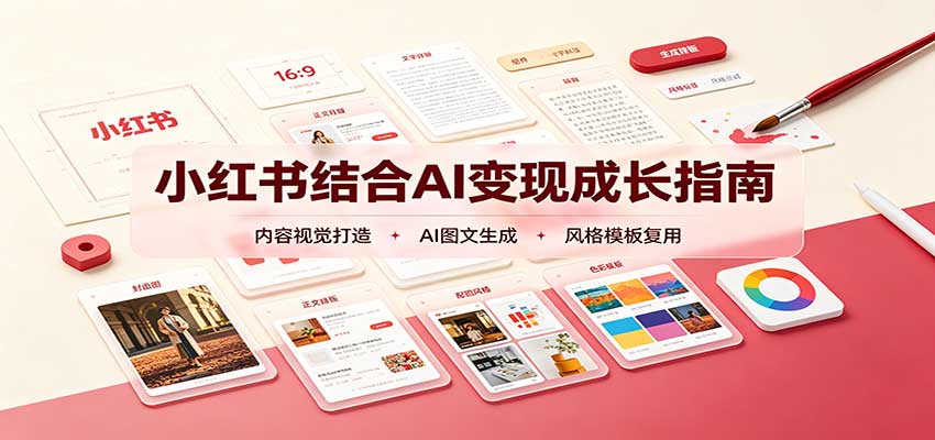 小红书结合AI变现成长指南：账号精准定位，内容视觉打造，搭建可复制流量获客体系-资源社