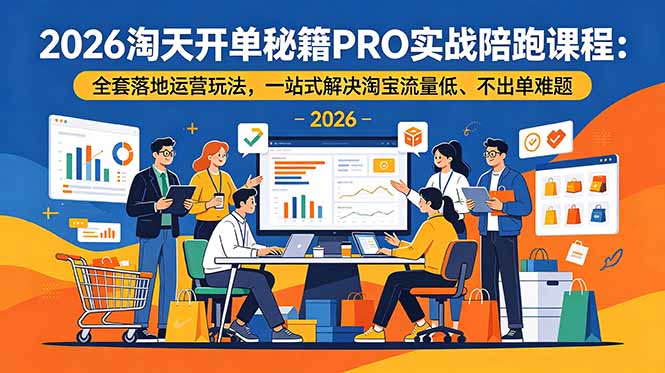 2026淘天开单秘籍PRO实战陪跑课程-更新:全套落地运营玩法,一站式解决淘宝流量低、不出单难题-资源社