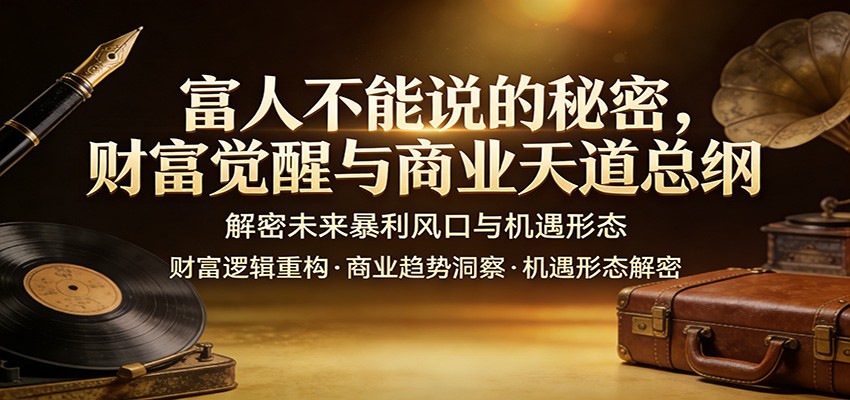 富人不能说的秘密，财富觉醒与商业天道总纲，解密未来暴利风口与机遇形态-资源社