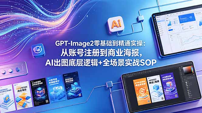 GPT-Image2零基础到精通实操:从账号注册到商业海报,AI出图底层逻辑+全场景实战SOP-资源社