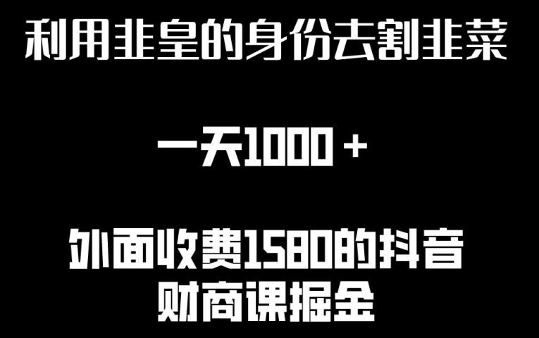 利用非皇的身份去割韭菜，一天1000+(附详细资源)【揭秘】-资源社