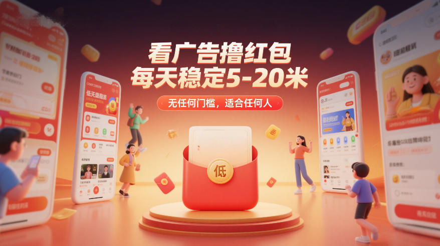 看广告撸红包,每天稳定5-20米,无任何门槛,适合任何人-资源社