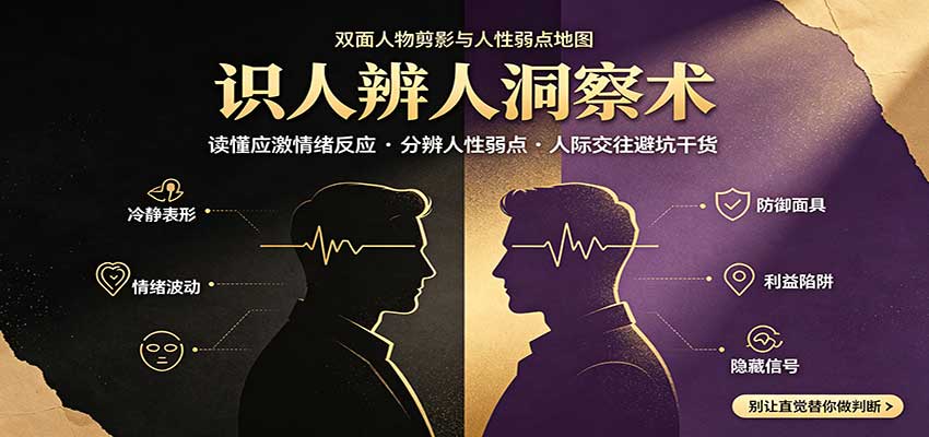 识人辨人终极心法：读懂应激情绪反应，分辨人性弱点，人际交往避坑干货-资源社