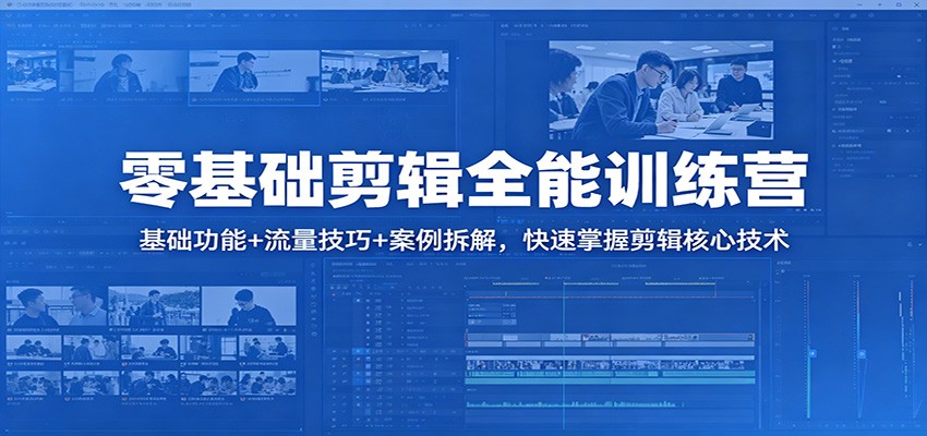 零基础剪辑全能训练营：基础功能+流量技巧+案例拆解，快速掌握剪辑核心技术-资源社