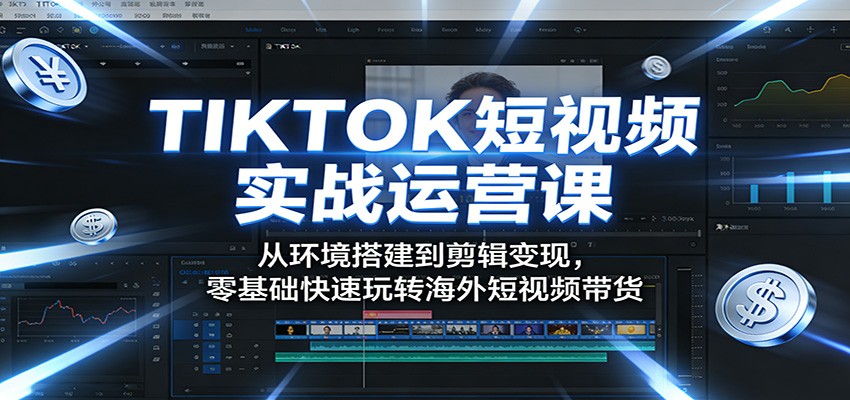 TIKTOK短视频实战运营课：从环境搭建到剪辑变现，零基础快速玩转海外短视频带货-资源社