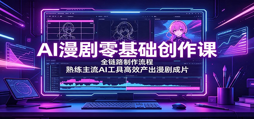 AI漫剧零基础创作课：全链路制作流程，熟练主流AI工具高效产出漫剧成片-资源社