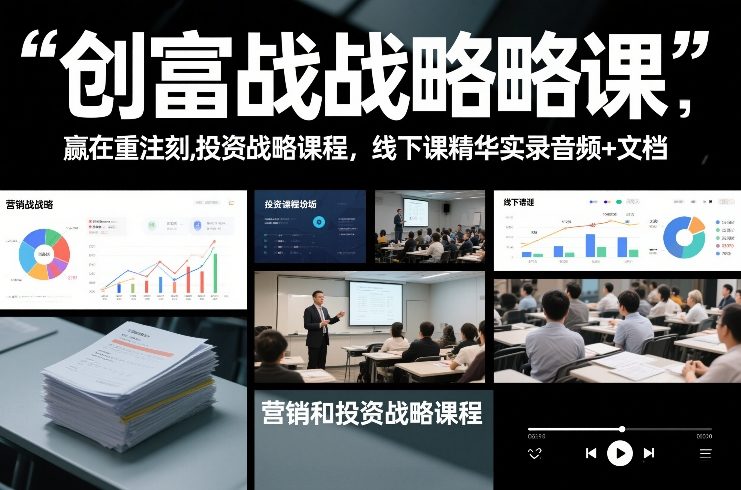 创富战略课，赢在重注时刻，营销和投资战略课程，线下课精华实录音频+文档-资源社