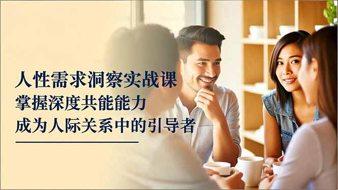 人性需求洞察实战课，掌握深度共感能力，成为人际关系中的引导者-资源社