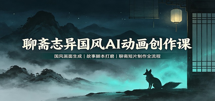 聊斋志异国风AI动画创作课：国风画面生成，故事脚本打磨，聊斋短片制作全流程-资源社