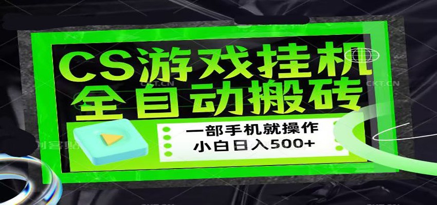 CSGO游戏挂机捡漏搬砖,超稳定的项目,带领1000+小白实现日入500+-资源社
