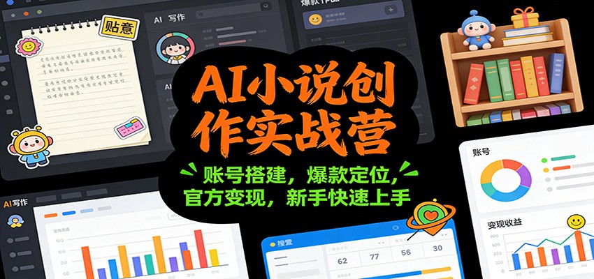 AI小说创作实战营：账号搭建，爆款定位，官方变现，新手快速上手-资源社