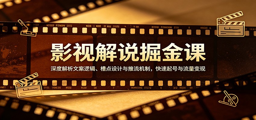 影视解说掘金课：深度解析文案逻辑、槽点设计与推流机制，快速起号与流量变现-资源社
