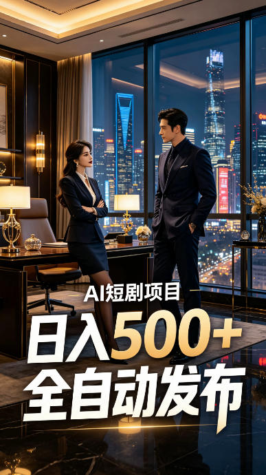 快手AI短剧自动发布，矩阵批量运营变现，轻资产副业项目，日入500+【揭秘】-资源社