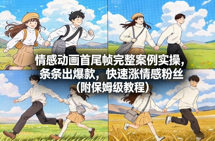 情感动画首尾帧完整案例实操，条条出爆款，快速涨情感粉丝(附保姆级教程)-资源社