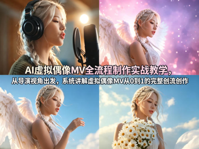 AI虚拟偶像MV全流程制作实战教学，从导演视角出发，系统讲解虚拟偶像MV从0到1的完整创作流程-资源社