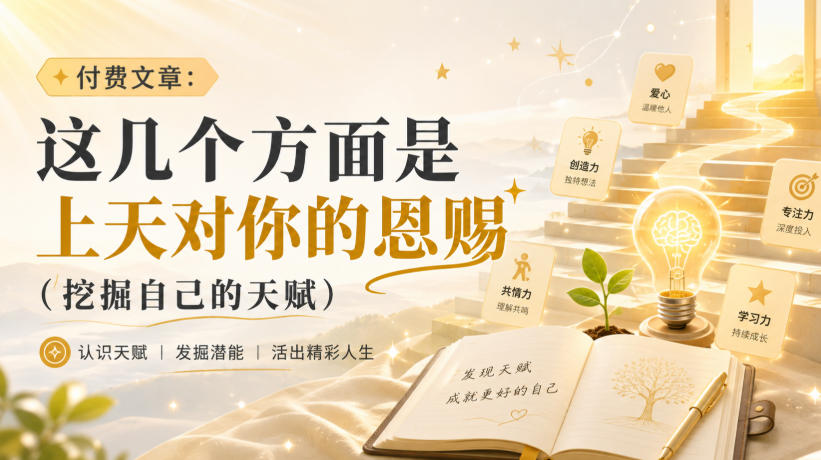 付费文章：这几个方面是上天对你的恩赐(挖掘自己的天赋)-资源社