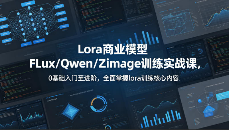 系统性学习Lora商业模型FLux／Qwen／Zimage训练实战课，0基础入门至进阶，全面掌握lora训练核心内容-资源社