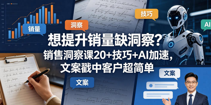 想提升销量缺洞察?销售洞察课20+技巧+AI加速,文案戳中客户超简单【原创双语字幕】-资源社