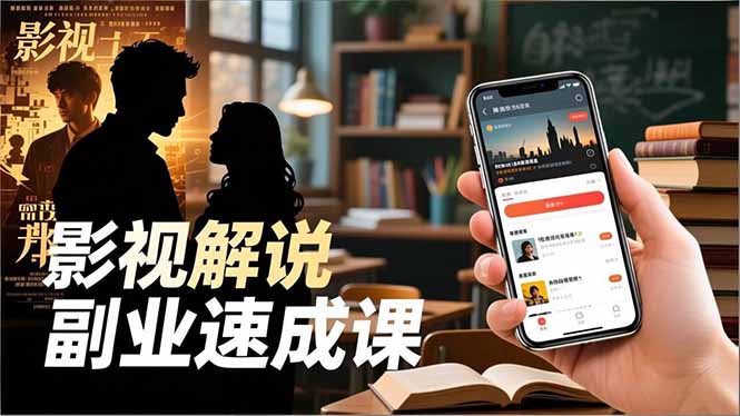 Tk影视解说副业速成课，软件安装、全流程实操、爆款预设，新手两周变现-资源社