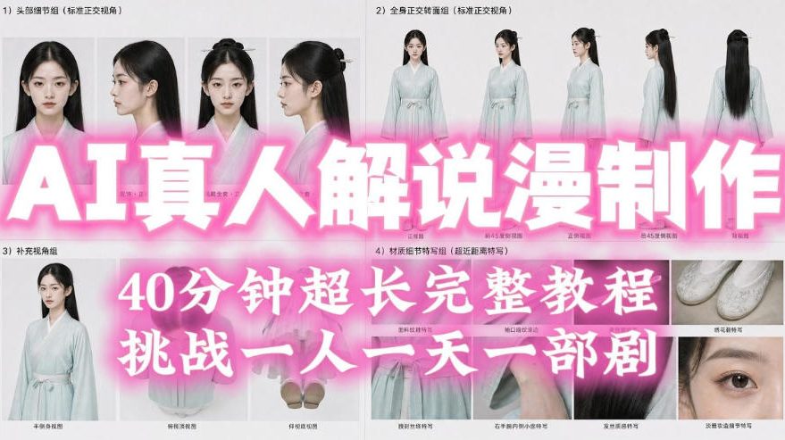 2026年AI真人解说漫剧自动批量化制作教程，40分钟超长完整，自动批量化制作，挑战一人一天一部剧！-资源社