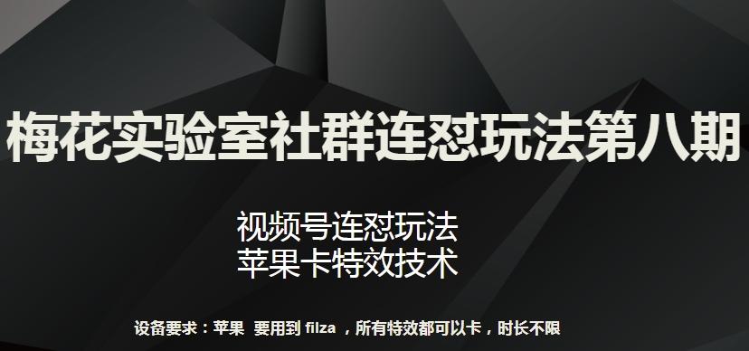 梅花实验室社群连怼玩法第八期，视频号连怼玩法 苹果卡特效技术【揭秘】-资源社