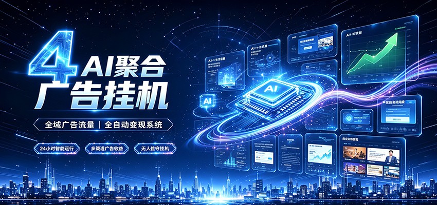 全域广告流量聚合,AI无人挂机稳赚佣金,打造长期稳定被动收入副业-资源社